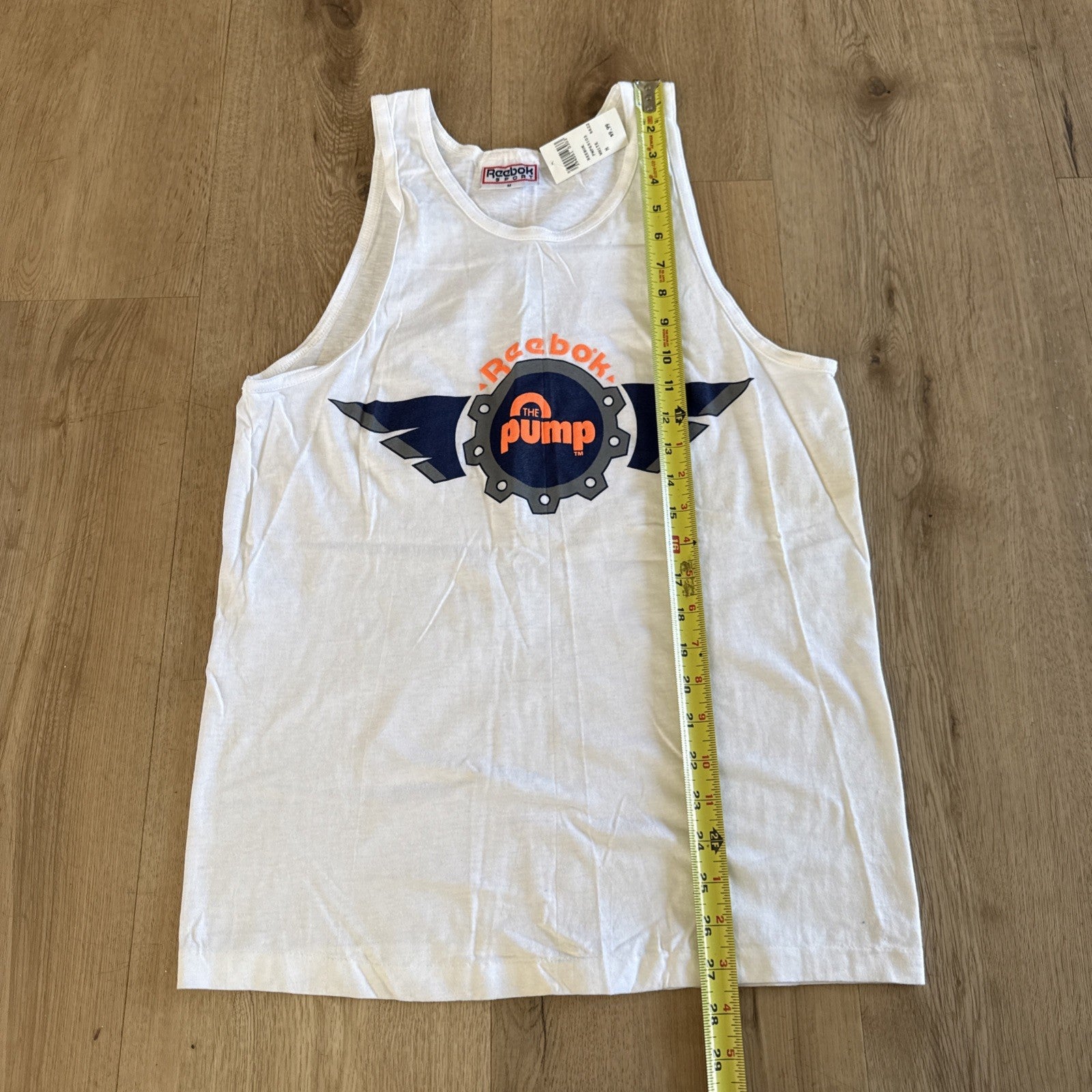 VTG 90s Reebok Sport The Pump Tank Top Single Stitch White Men’s XL4
