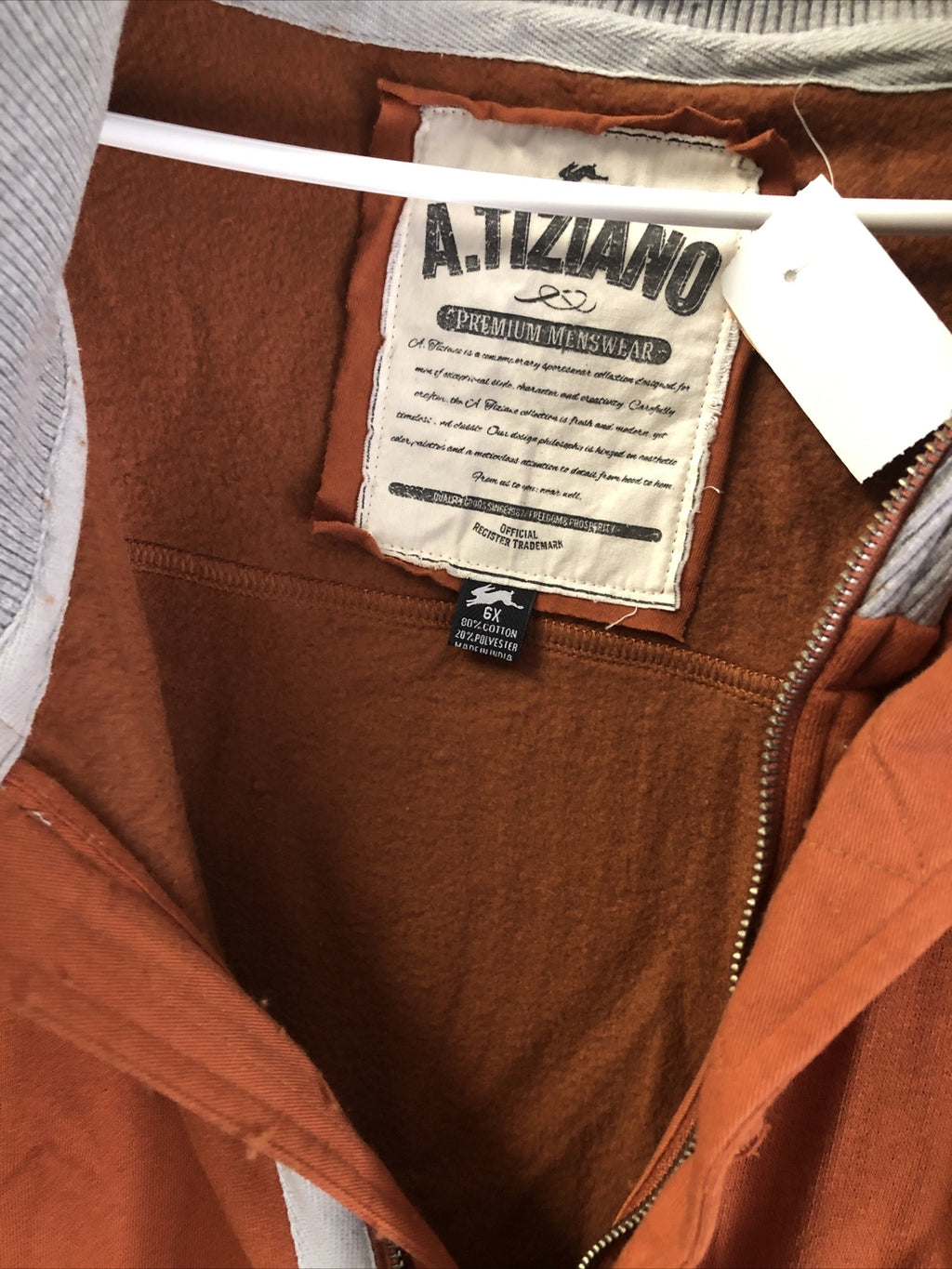 A. Tiziano Full Zip/ Button Up Copper Jacket Size 6XL NOS6