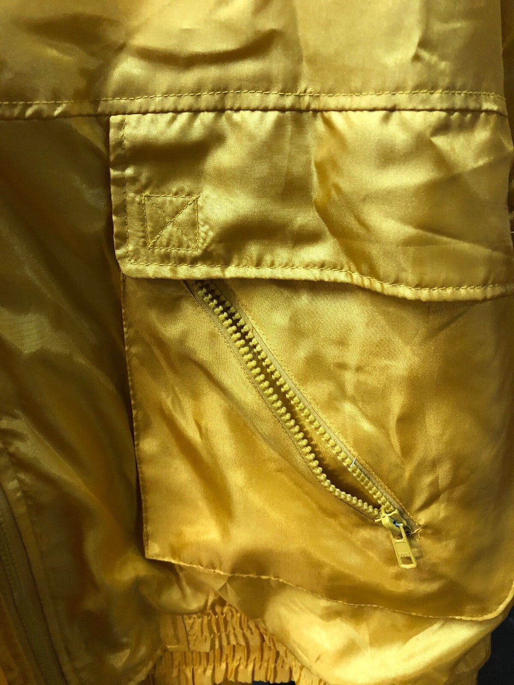 VTG 1990s NOS AST Sportswear 2 Piece Nylon Yellow Windbreaker Adjustable 2XL3
