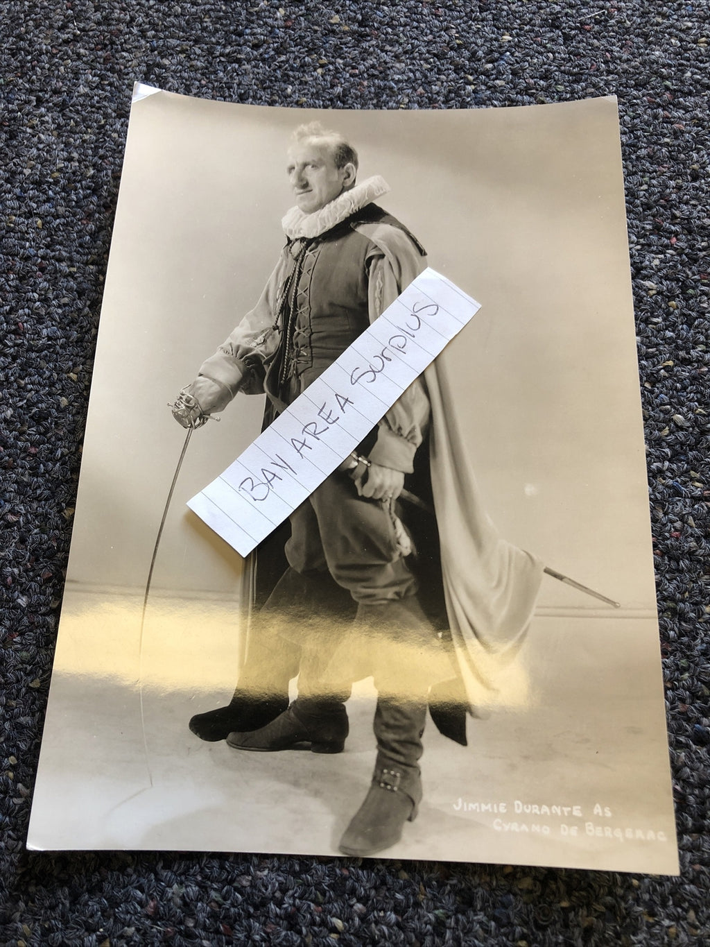 RARE Original Photo Of Jimmy Durante “Don Juan” Candid Shot 9”x6”0