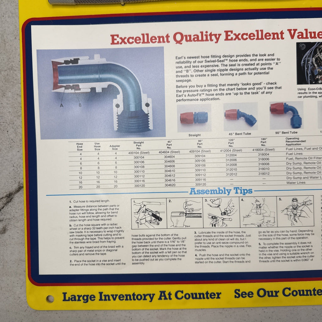 Vintage Earl’s Racing Display 15x15 – 1980s Auto-Fit Hose Promo Sign4