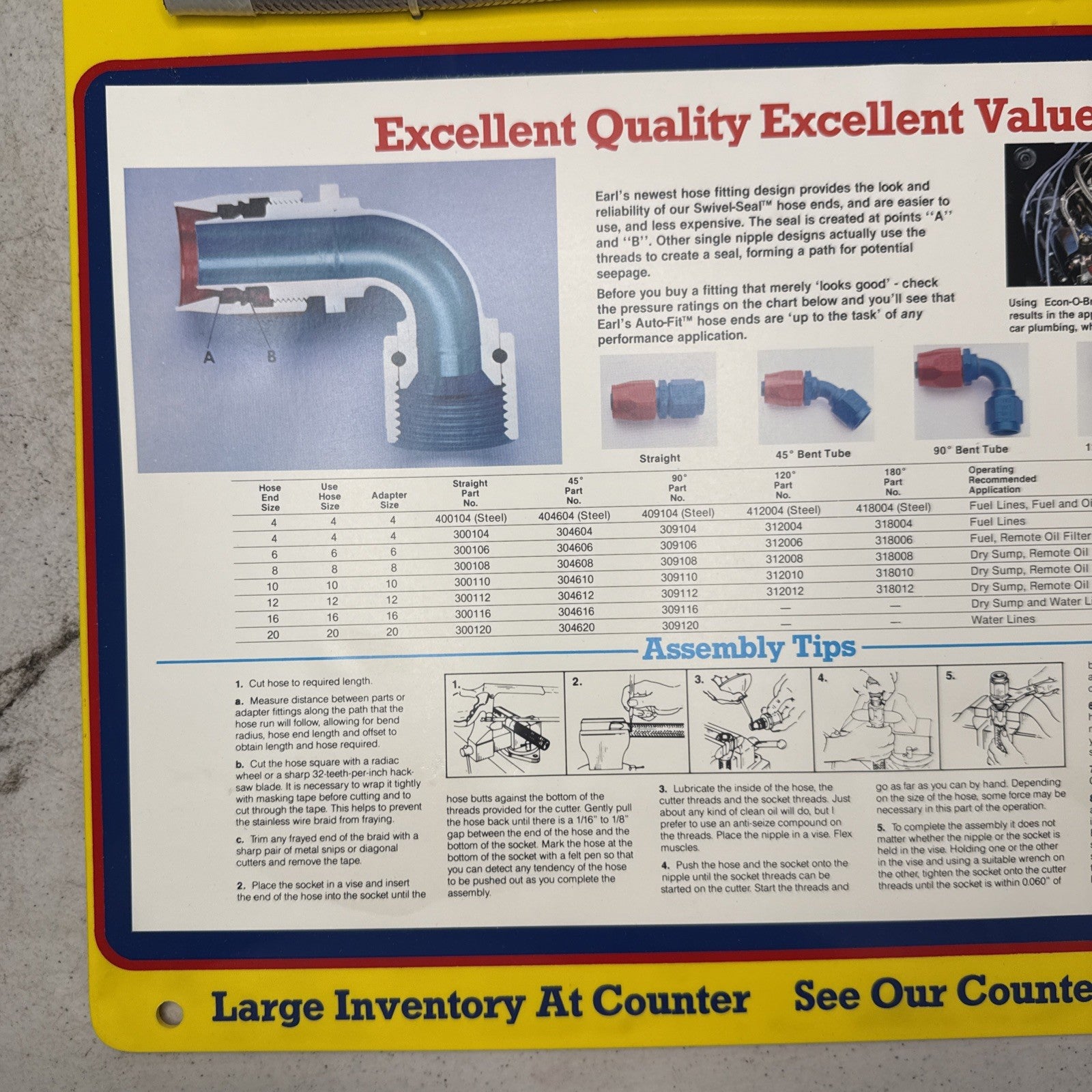 Vintage Earl’s Racing Display 15x15 – 1980s Auto-Fit Hose Promo Sign4