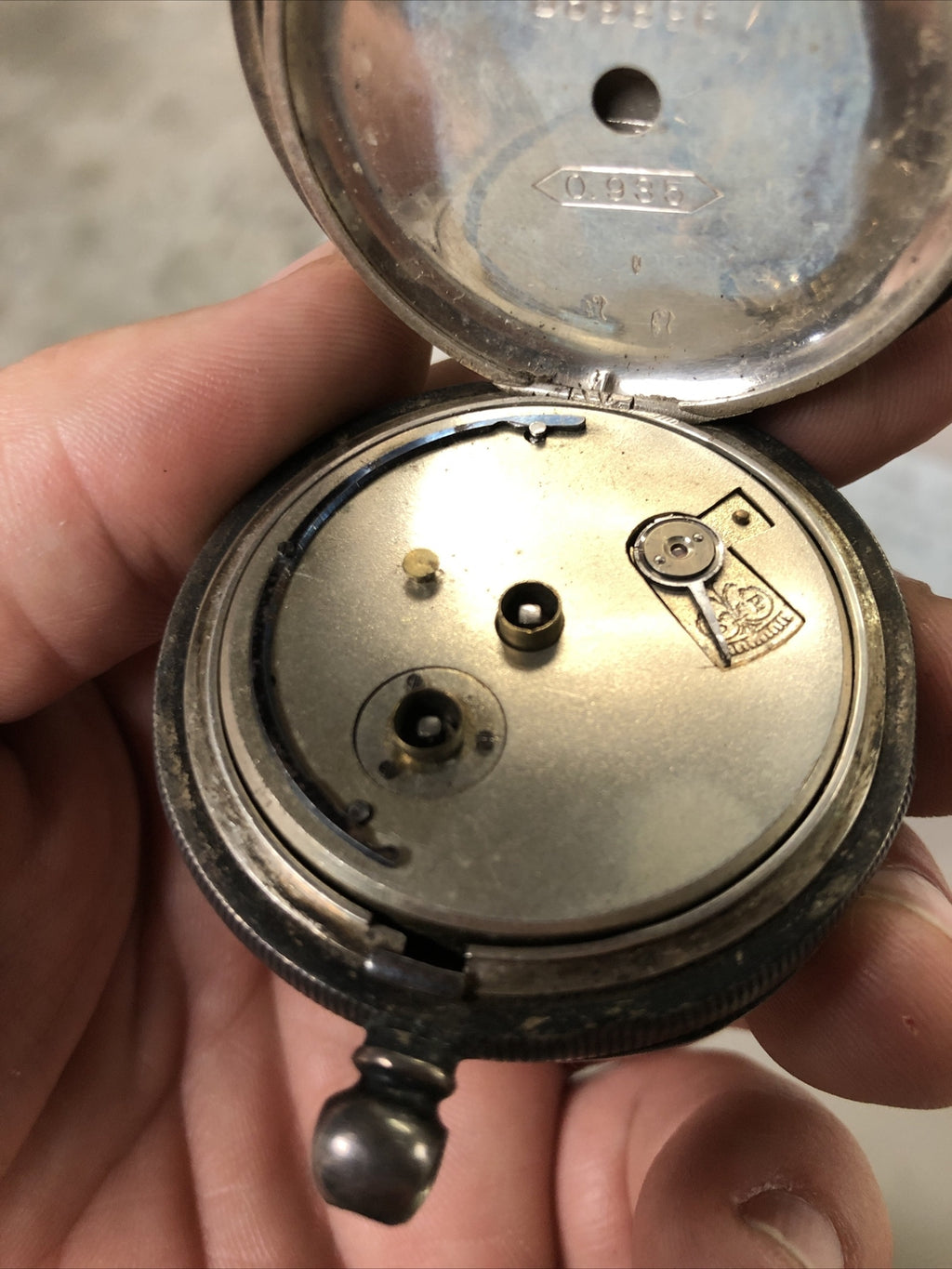 Antique Victorian .930 Silver Stamped Langdon Davies Pocket Watch For Repair5