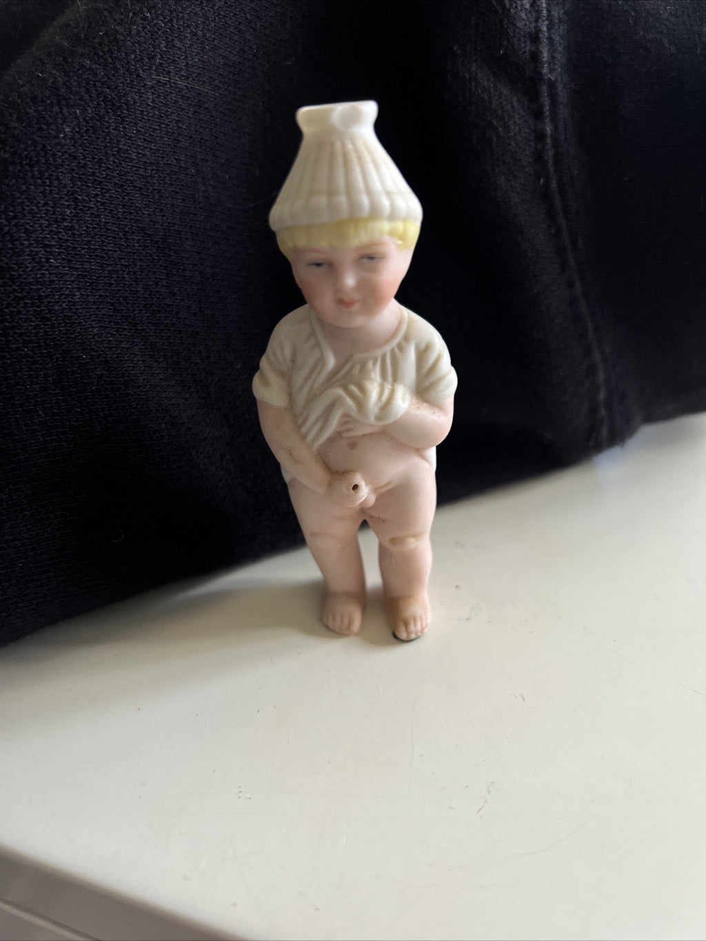 3” Antique German Bisque Naughty Character Boy “ Pee Pee “ Figure Unique1