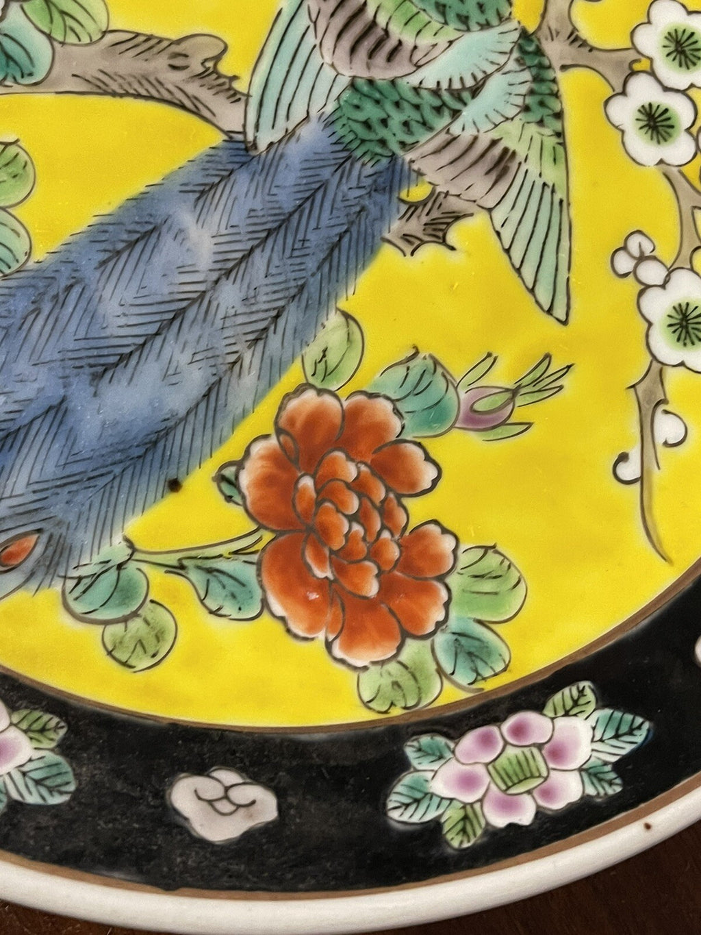 Antique Japanese Signed Pottery Enamel Plate5