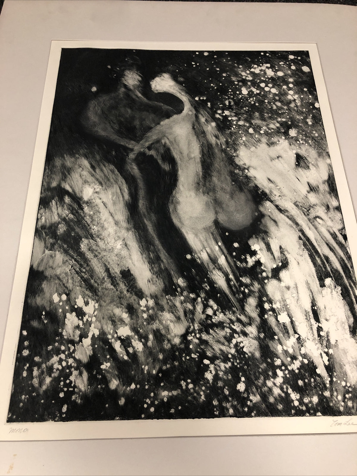 Vintage 1986 Original Etching Art Work By Tom Lee Surrealism 34”x26.5”3