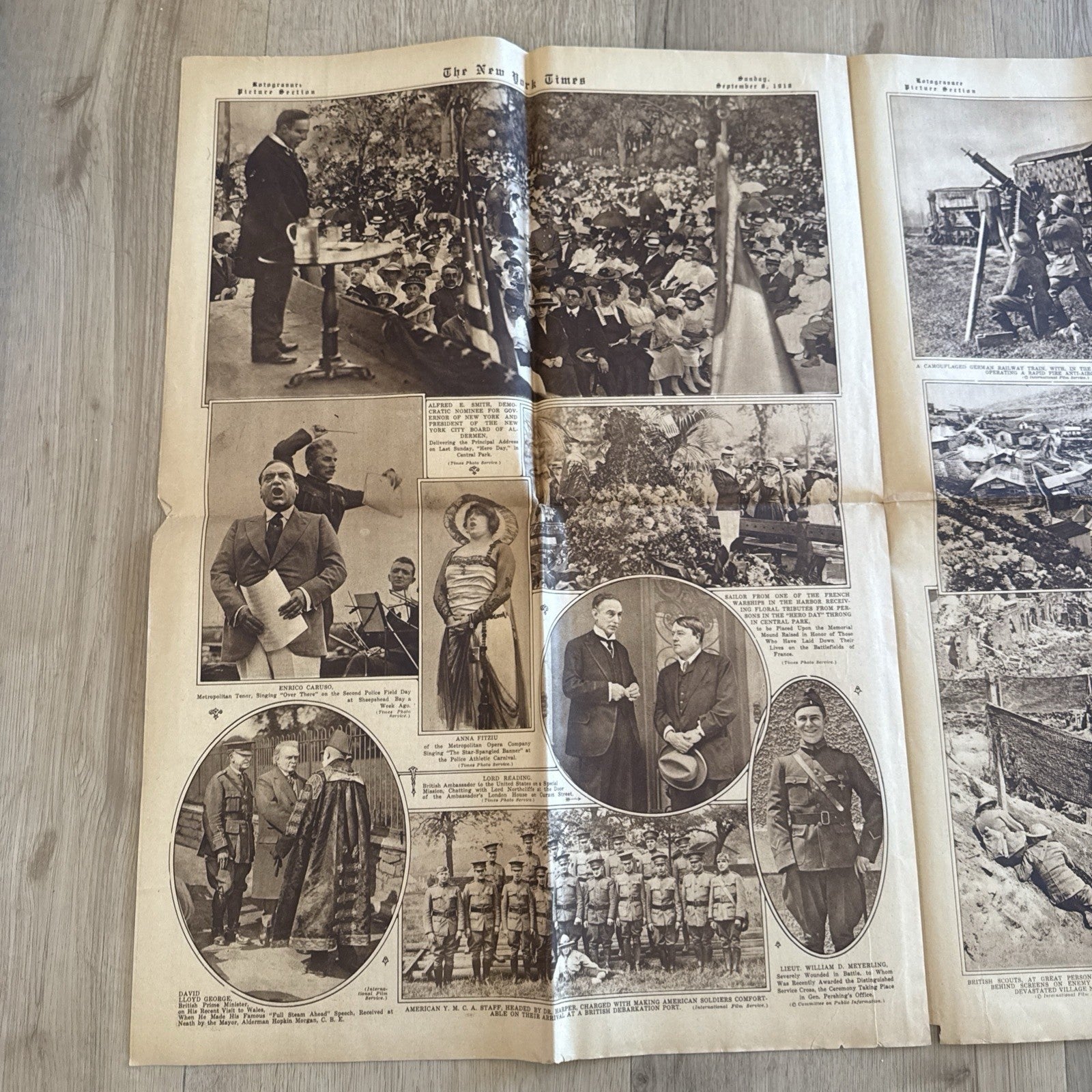 1919 antique NEW YORK TIMES rotogravure PARADE WWI SHIPS ADS FASHION3