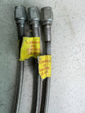 3 Vintage Stainless Steel Braided Hoses – Racing Lines – Competition Use 19”0