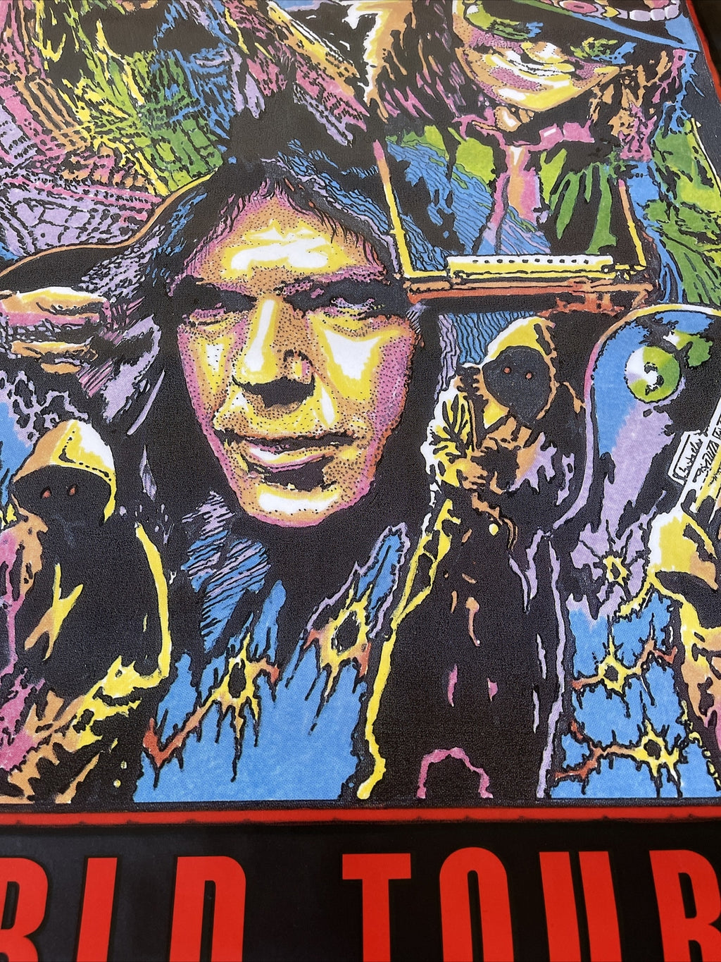 1989 Neil Young  World Tour huge promo Poster Subway Record Store 60x40 RaRe 362