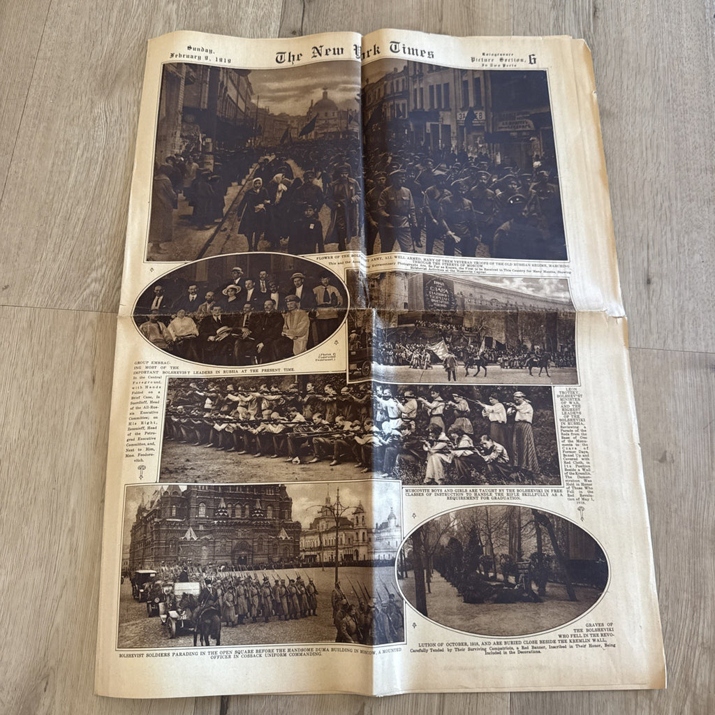 1919 antique NEW YORK TIMES rotogravure PARADE WWI SHIPS ADS FASHION0
