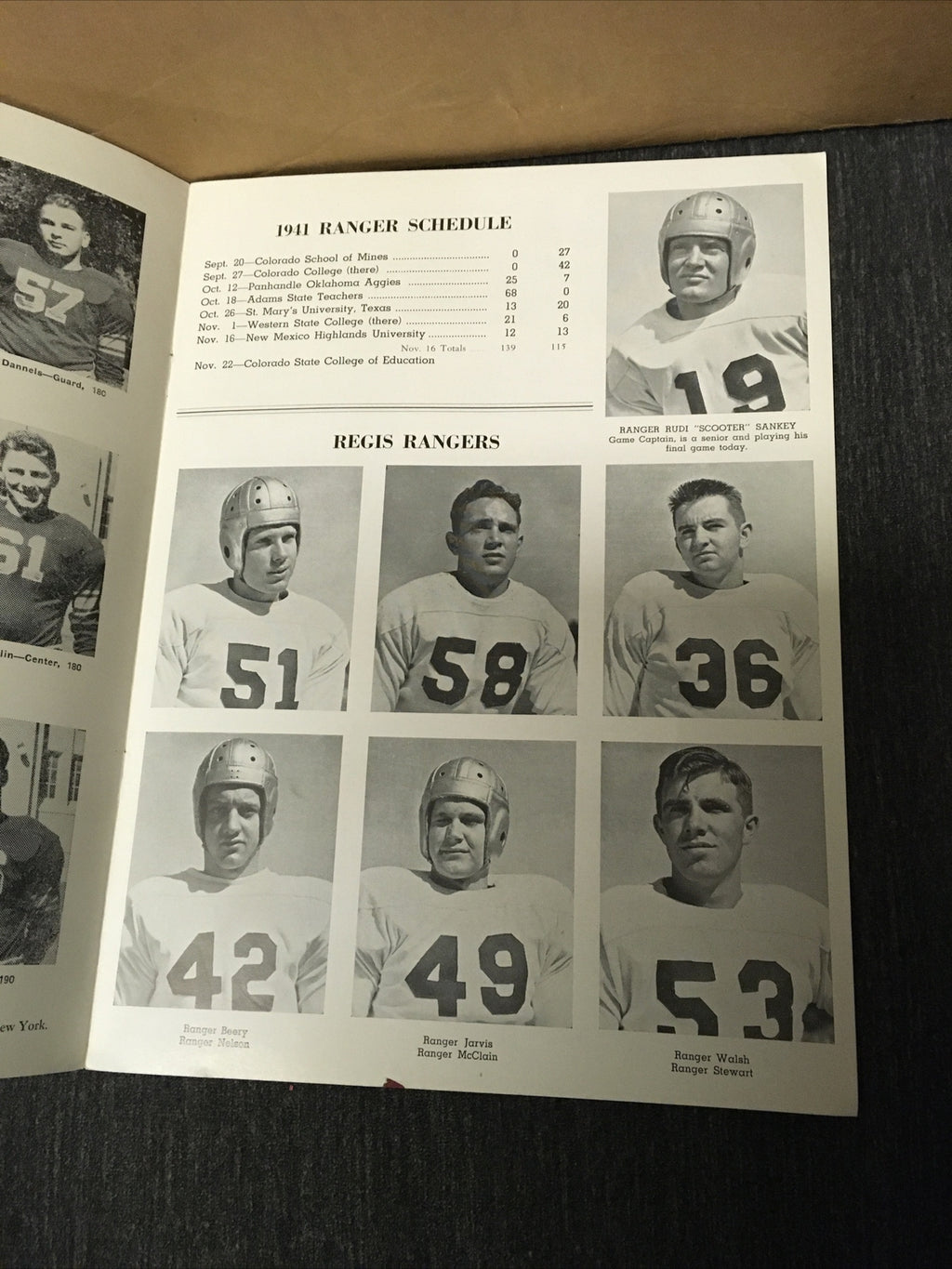 Vintage College Football Program 1941 Regis College vs Greely State Sports2