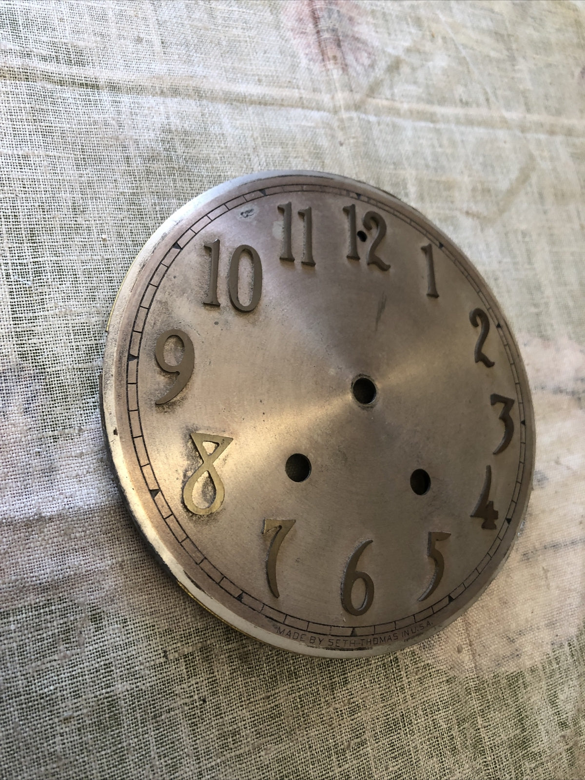 Vintage Seth Thomas Watch Face For Parts Only 6”x6”4