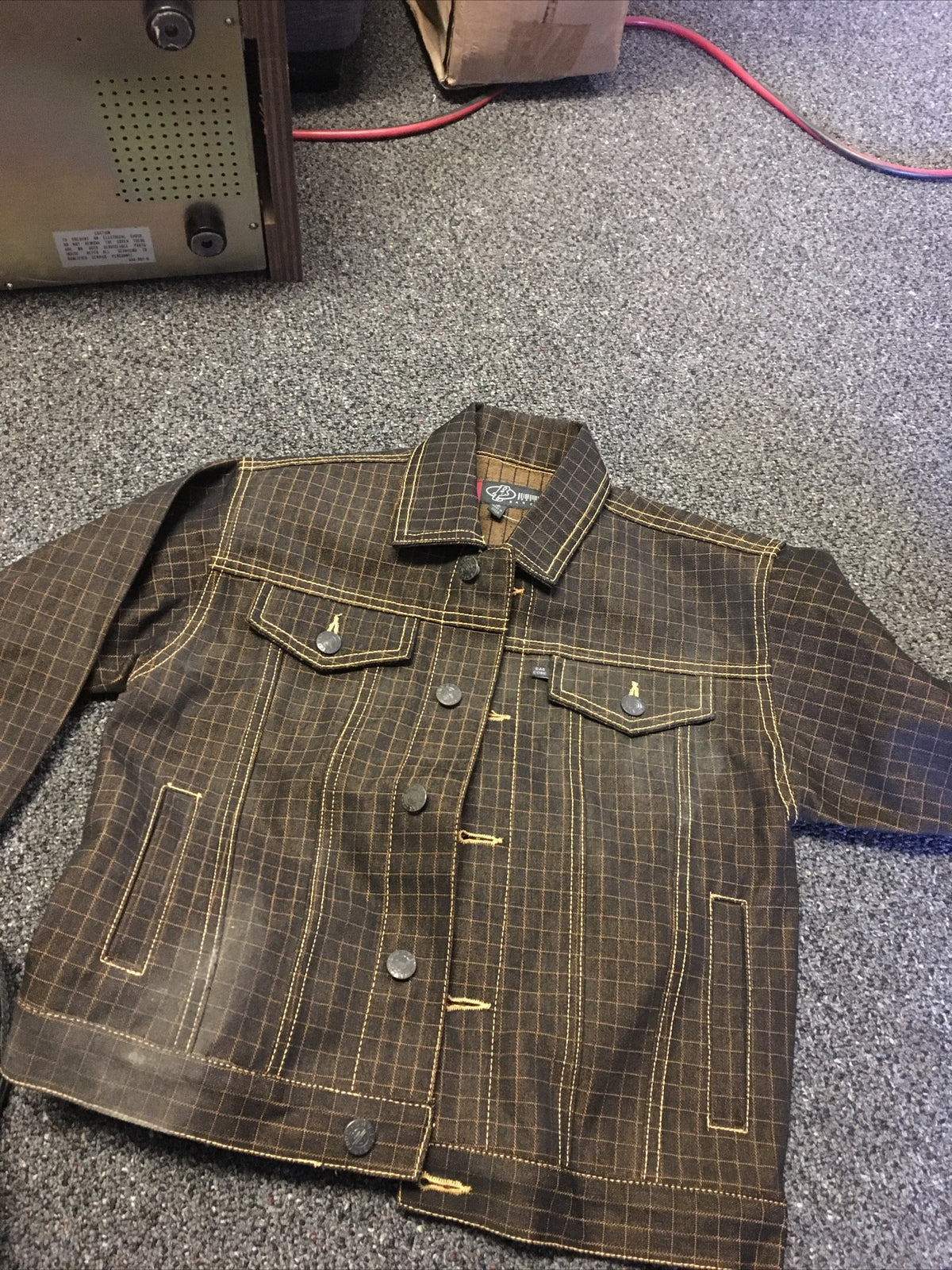 VTG 90'S Barcode Jean DENIM JACKET SZ 6 Kids HIP HOP WU-TANG BLAZE0