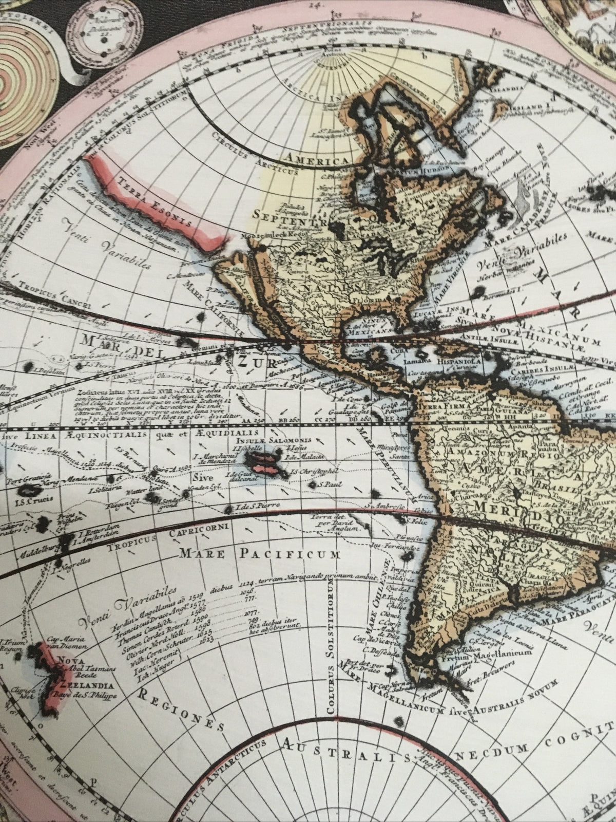 Vnt Map Latin Planisphaerium Terrestre cum utroque Coelesti Hemisphaerio C16005