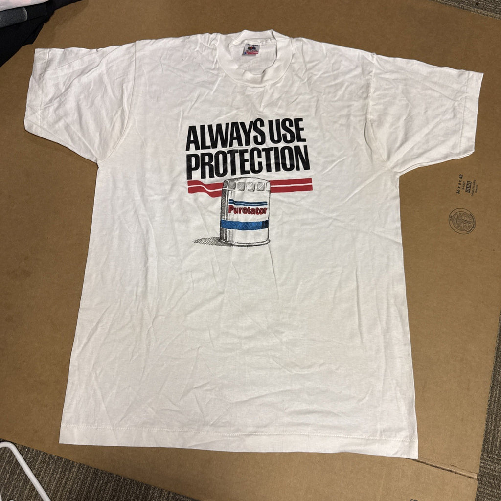 Vintage 90s Purolator Always Use Protection Racing Shirt Chevy Goodyear XL0