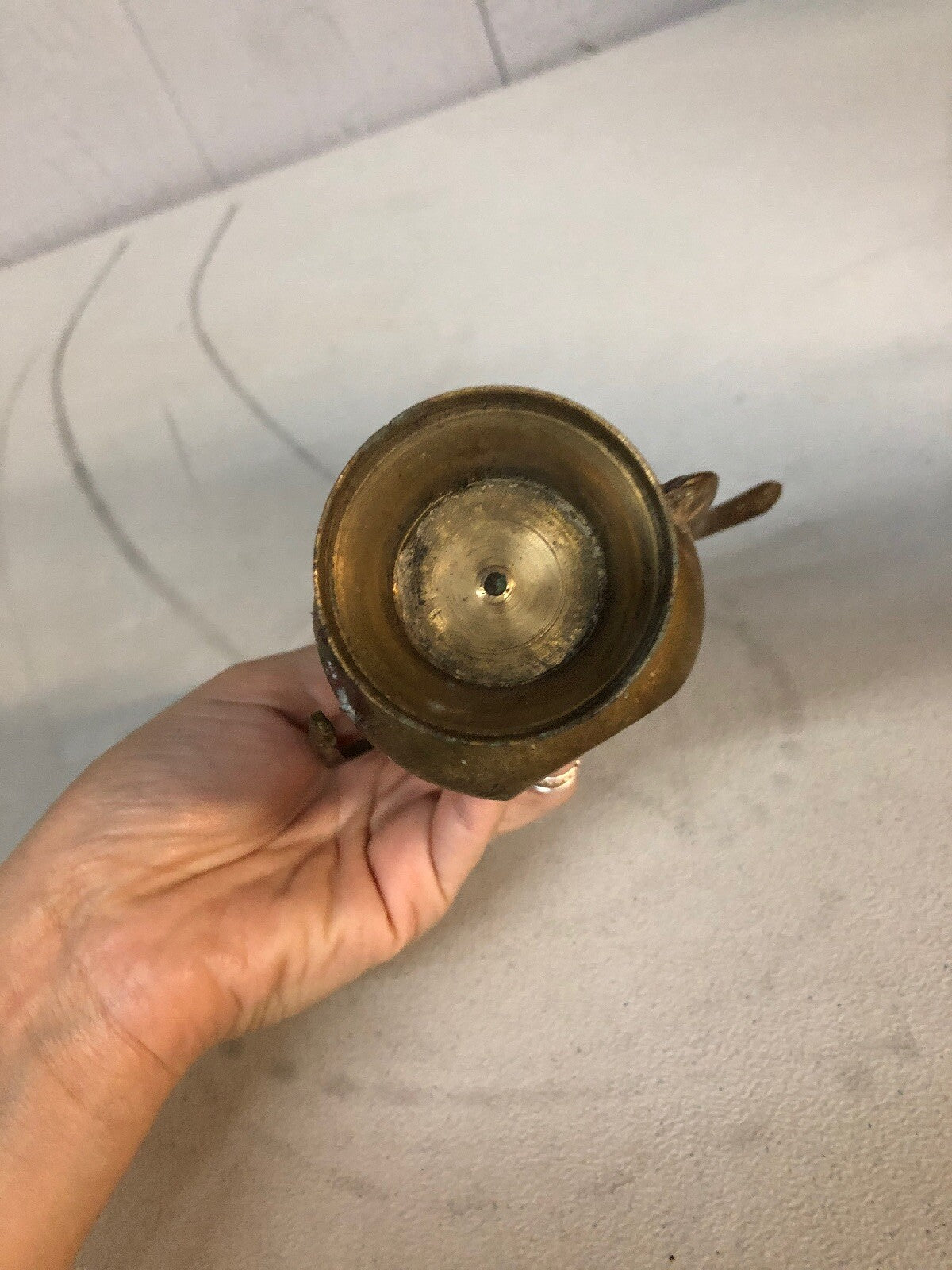 Antique Solid Brass Handcrafted Engraved Rare Oil Storage Pot. Date Unknown4