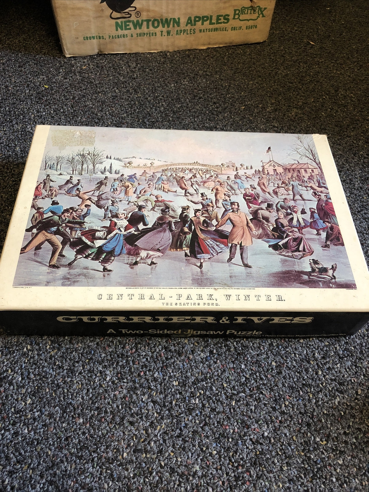 Currier & Ives Central Park Winter The Skating Pond 2 Sided Jigsaw Puzzle0