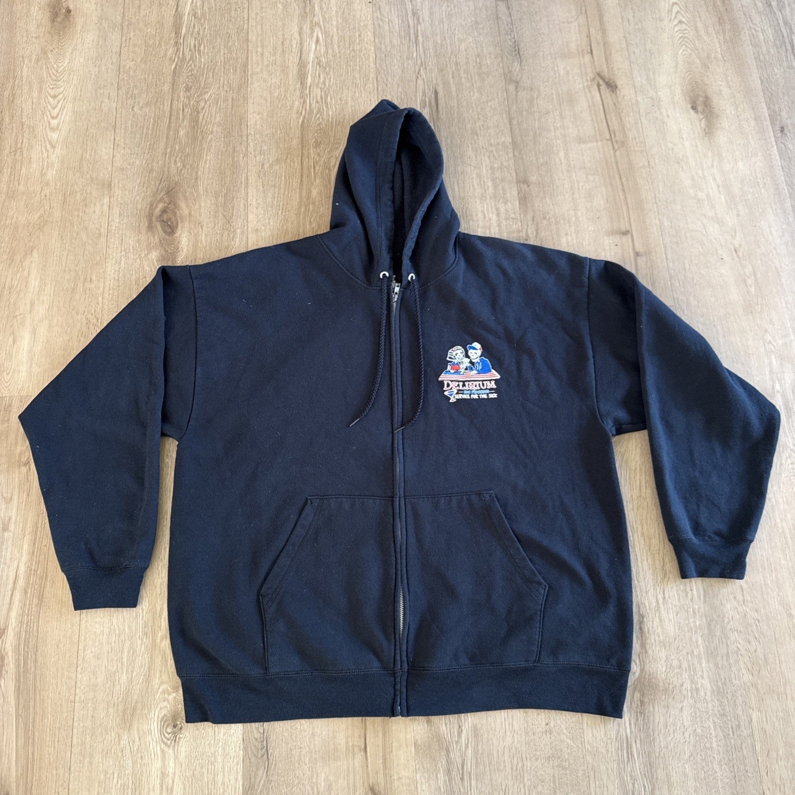 Delirium San Francisco Service For The Sick Skeleton Bar Graphic Black Zip-Up2XL2