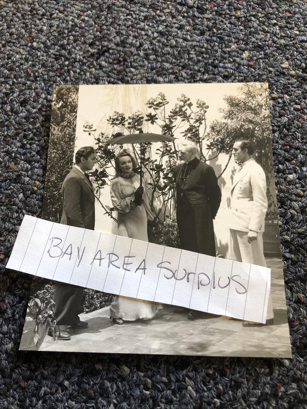 RARE Original Photo Of Charles Boyer Audrey Smith & Basil Rathbone 4.5x4” Candid0
