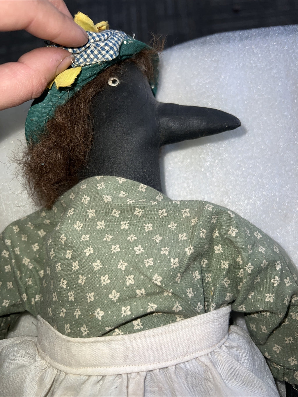 Charming Handmade Vintage Primitive New England Folk Art Farm Crow Doll Figure 2
