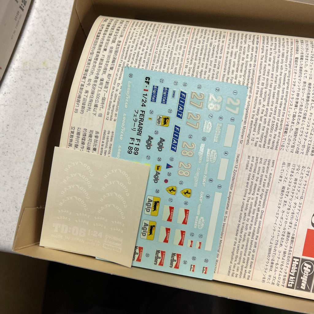 1/24 Hasegawa Ferrari F1 89 Maintaining / Marboro Unbuilt5