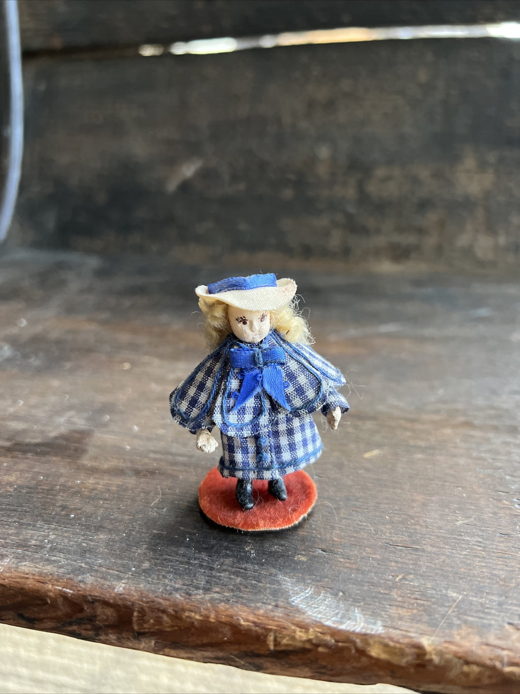 Vintage Miniature Dollhouse Art Doll 2” Hand Painted Detailed Rare0