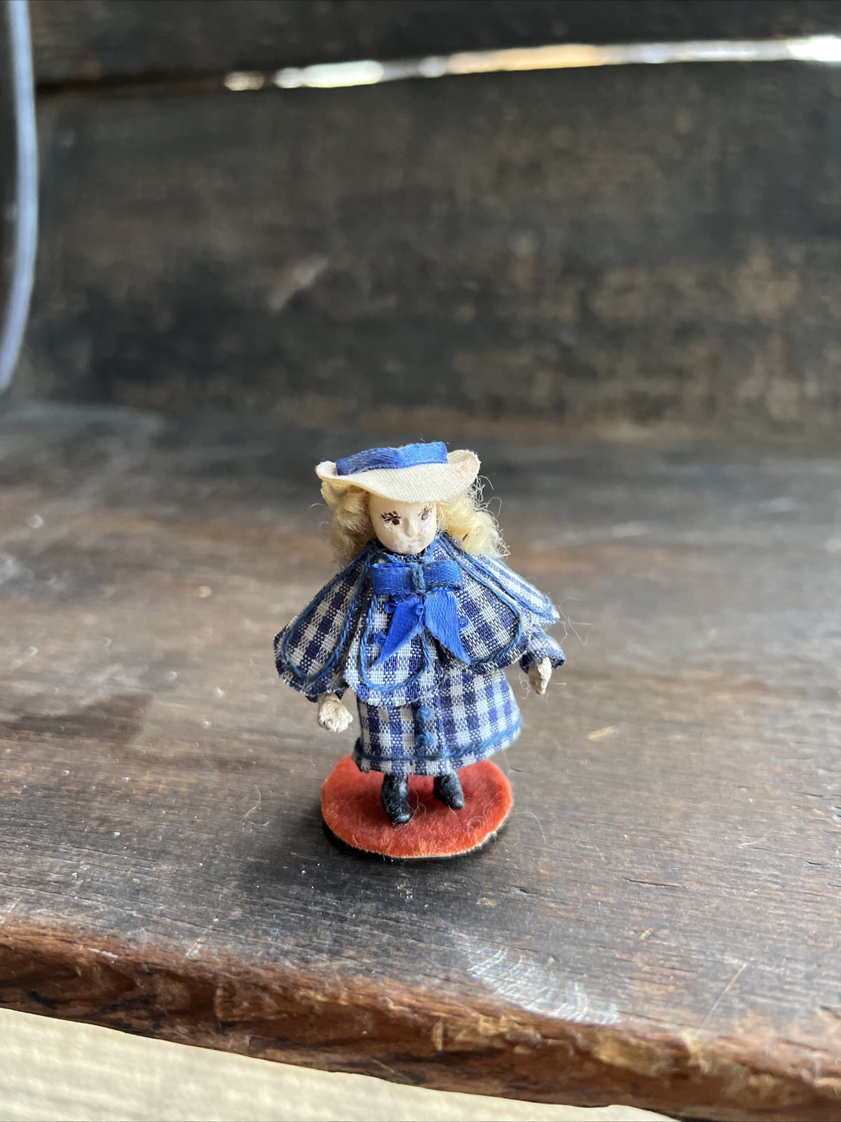 Vintage Miniature Dollhouse Art Doll 2” Hand Painted Detailed Rare0