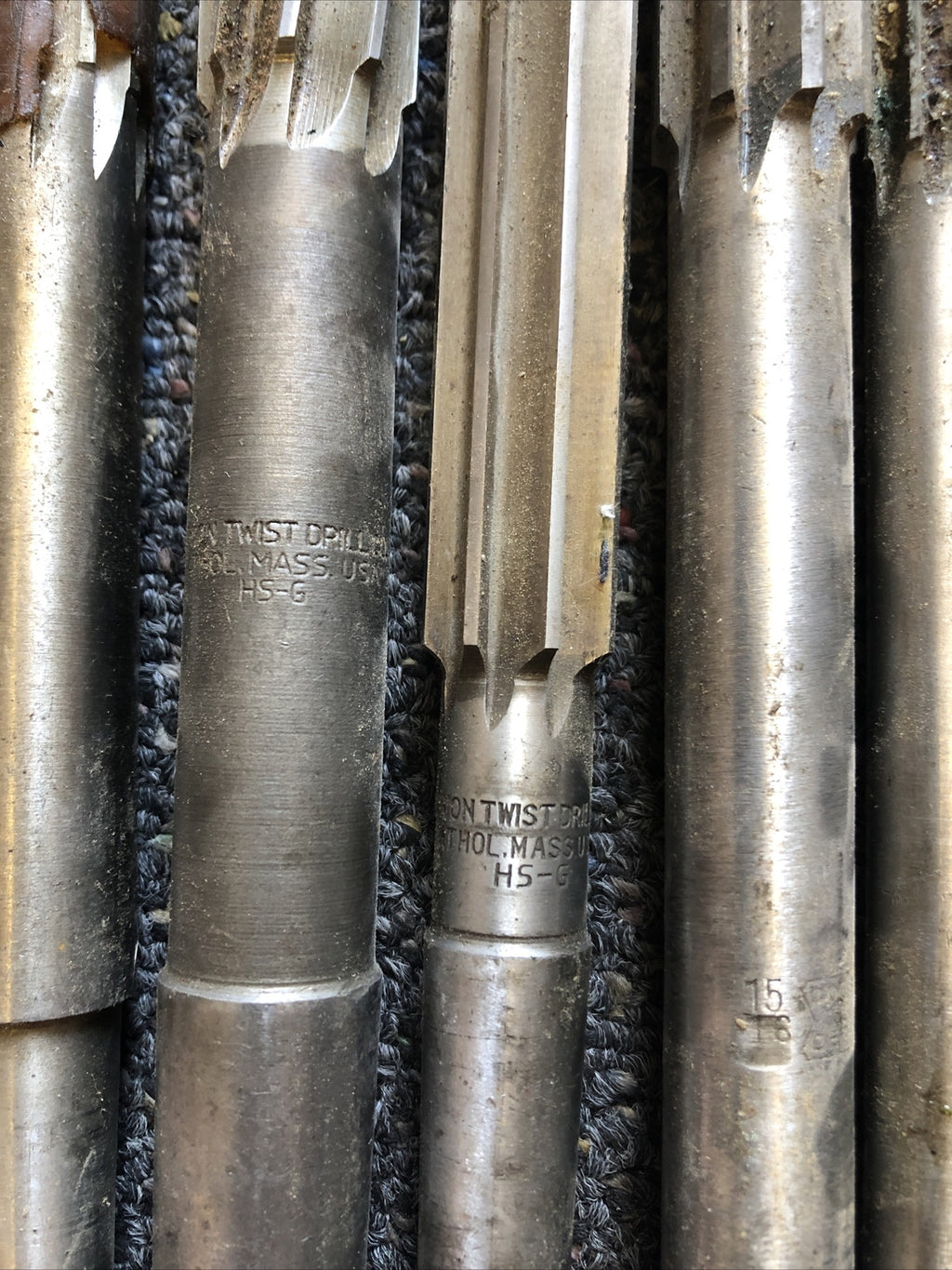 Vintage Lot Of 11 Drill Bits Union Twist Derby Line Etc3