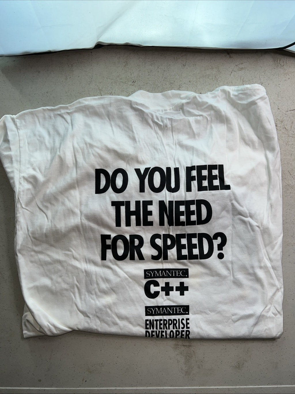 Vintage Symantec C++ “Do You Feel the Need for Speed?” Racing T-Shirt XL USA0