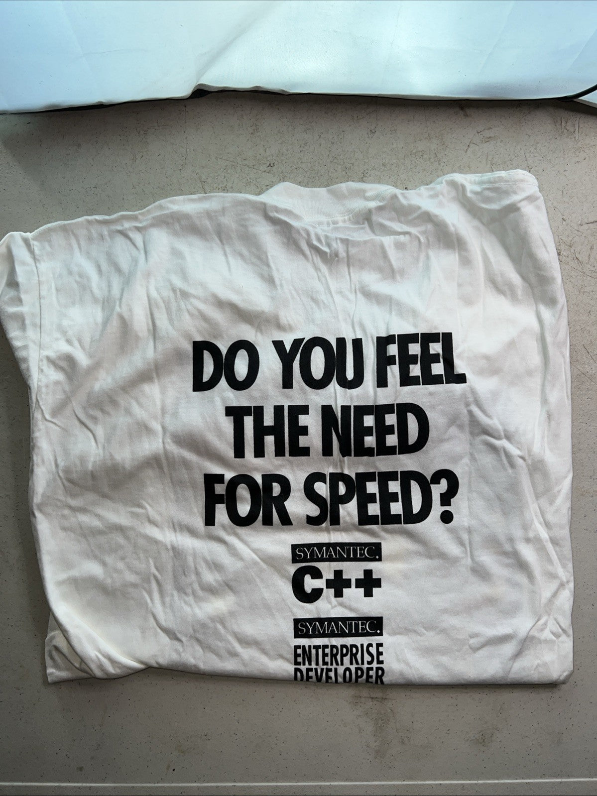 Vintage Symantec C++ “Do You Feel the Need for Speed?” Racing T-Shirt XL USA0