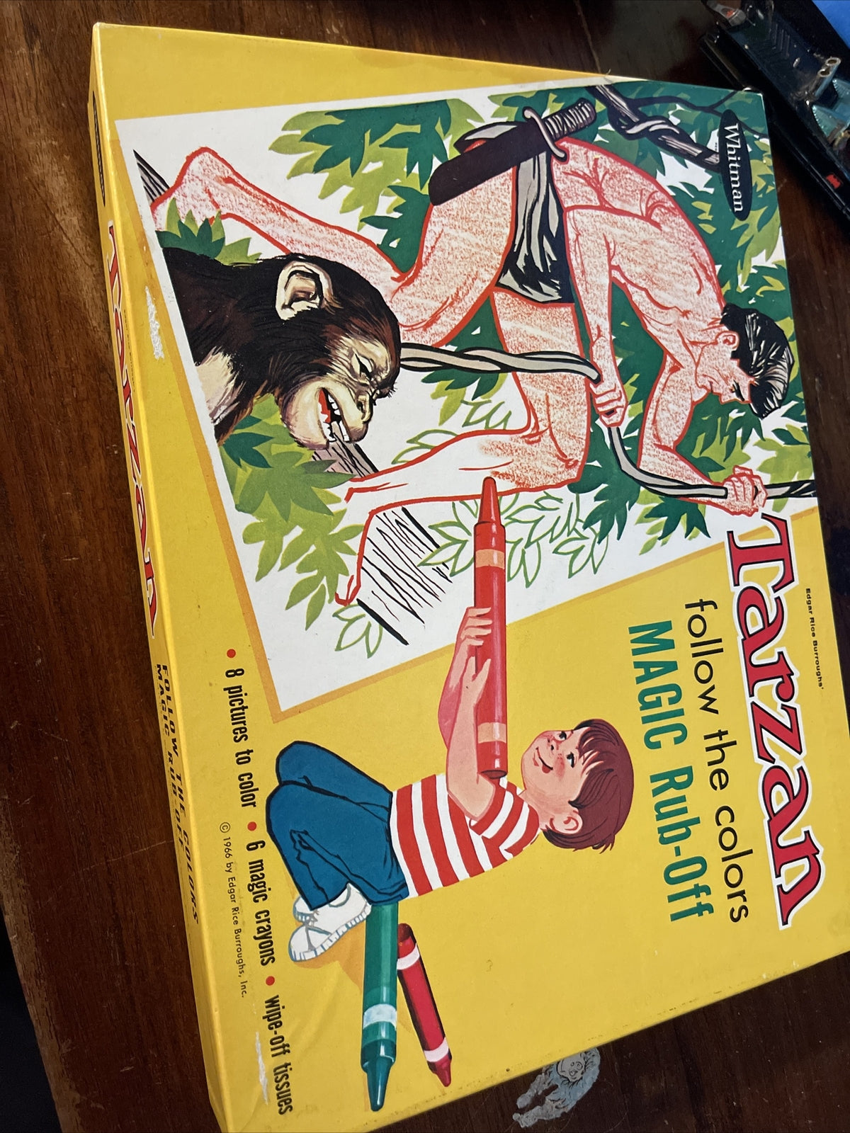 1966 TARZAN Vintage Magic Rub Off  SCHOOL Book WhitmanToys SPP Era0