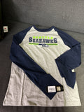 Seattle Seahawks NFL Football Long Sleeve Youth Size 10 Field Line Raglan Tee0