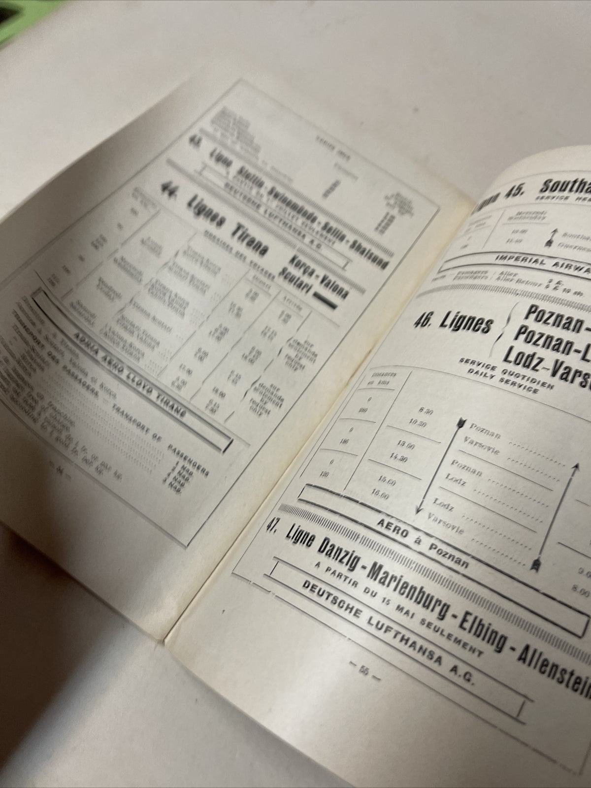 KLM Sabena Imperial Air Union 1926 AIRLINE TIMETABLE SCHEDULE Brochure flight12