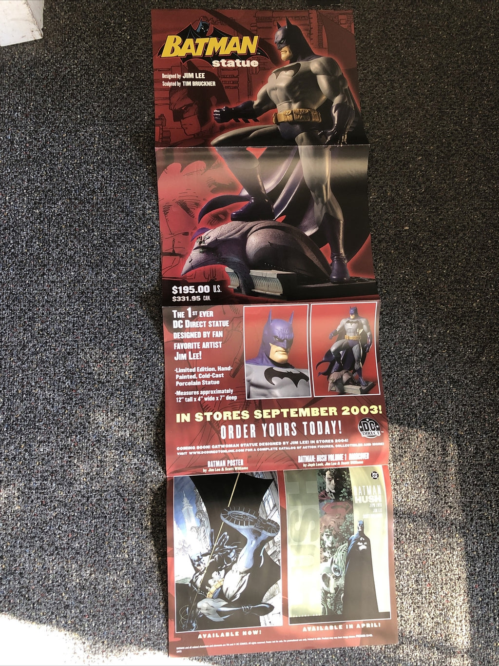Vintage Batman 2003 PROMO Poster 34”x11”0