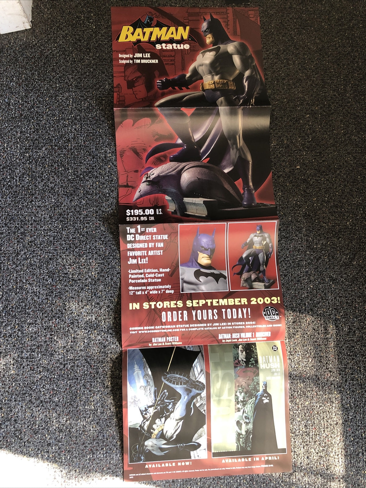 Vintage Batman 2003 PROMO Poster 34”x11”0