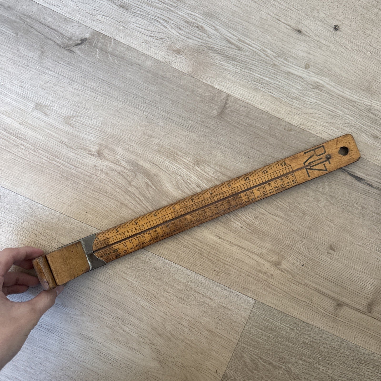Vintage 1950's RITZ Foot Size Wooden Slide Shoe Sizer Tool USA Still Accurate1