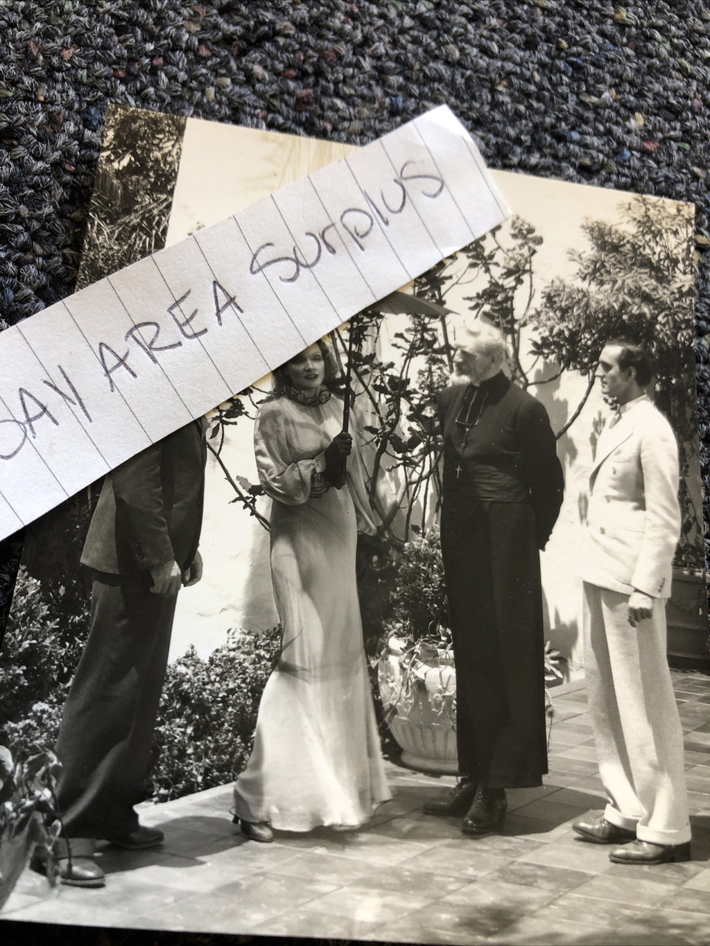 RARE Original Photo Of Charles Boyer Audrey Smith & Basil Rathbone 4.5x4” Candid1
