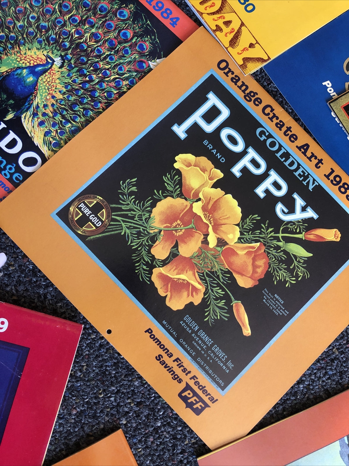 Lot Of 10 Pomona First Federal Savi Orange Crate Art Calendars 1980-19897