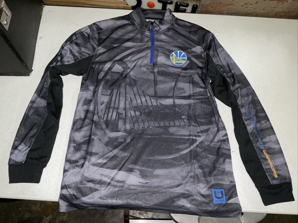 Golden State Warriors NBA Net-DRI 1/4 Zip Pullover Jacket Top Men's L Black1