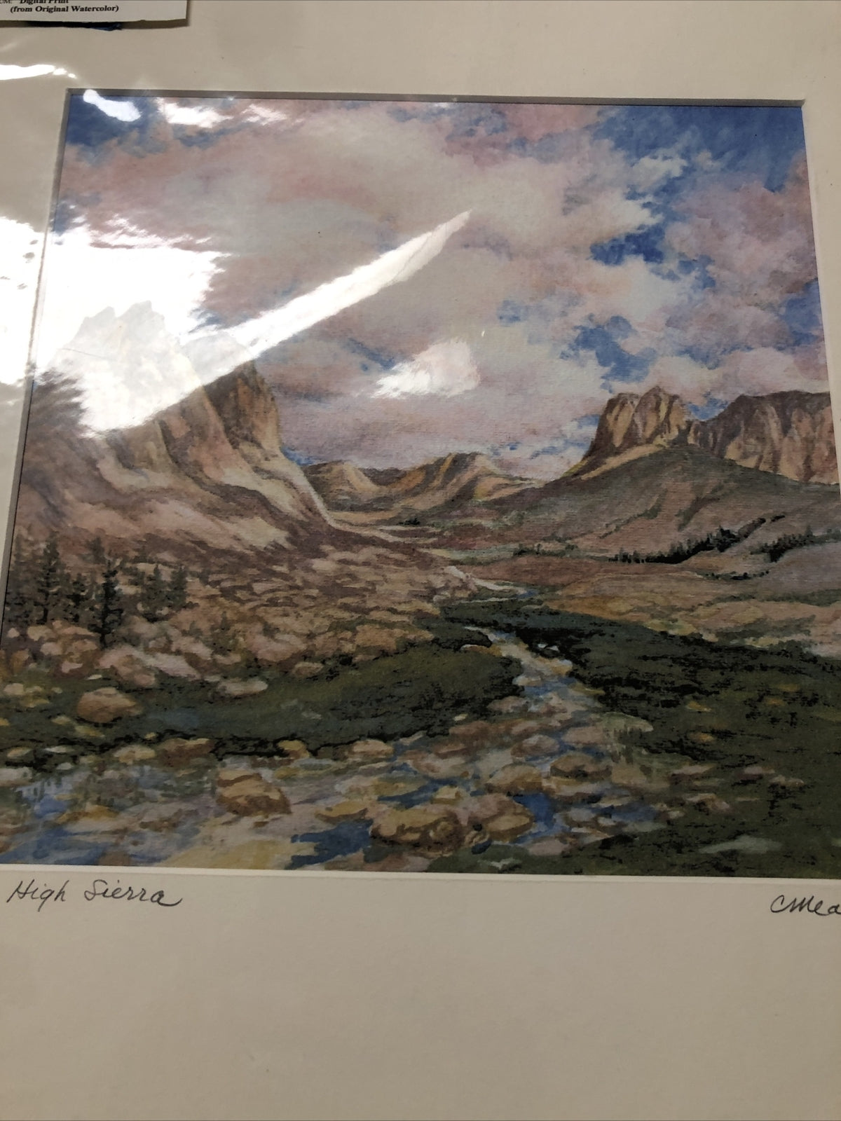 Digital Print From Watercolor Painting By Carol Mead 11x14” (High Sierra) Signed1