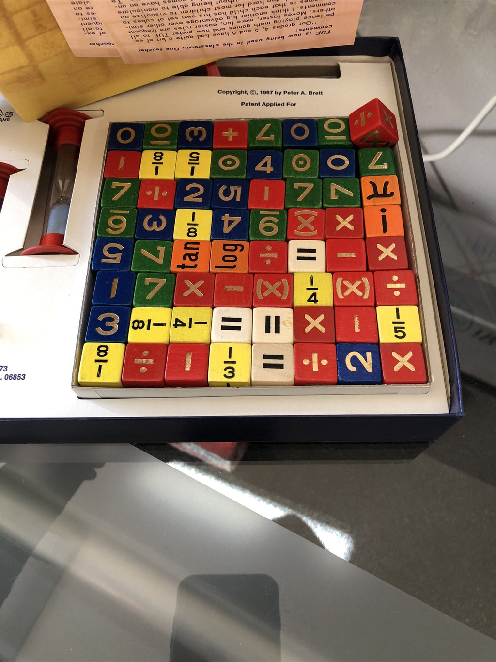 Vintage 1967 TUF The Superlative Numbers Game Wood Cubes 5