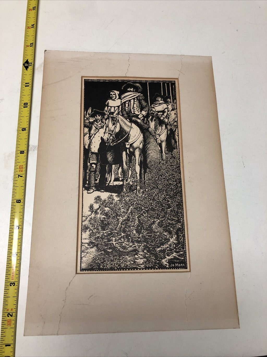 Vintage JO MORA Lithograph Print 1770~ Viscaino Monterey Spain Missionary Work2