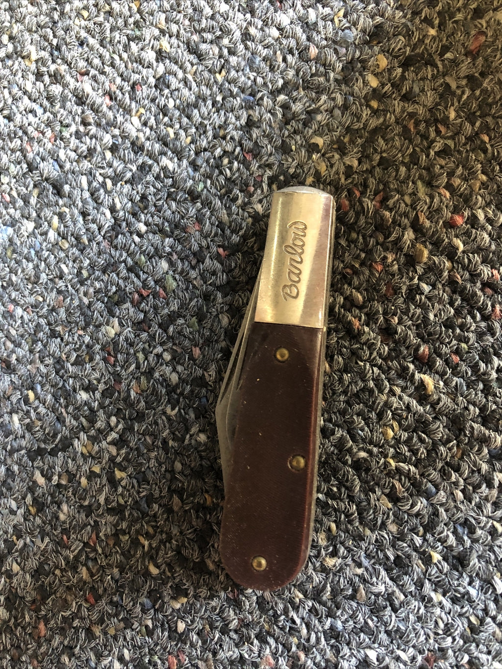 Vintage BARLOW Brown Pocketknife Folding Knife 2 Blades1