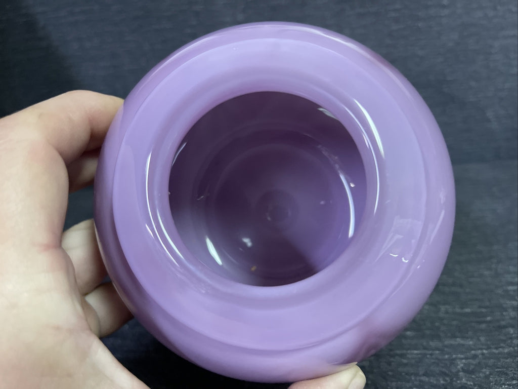 Signed David Lindsay Art Glass 2001 Studio Pink Purple Swirl Burst Paperweight5