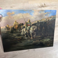OLD ANTIQUE Ottoman ARAB LANDSCAPE OIL PAINTING Horse MAN MUSLIM Warrior Caravan0
