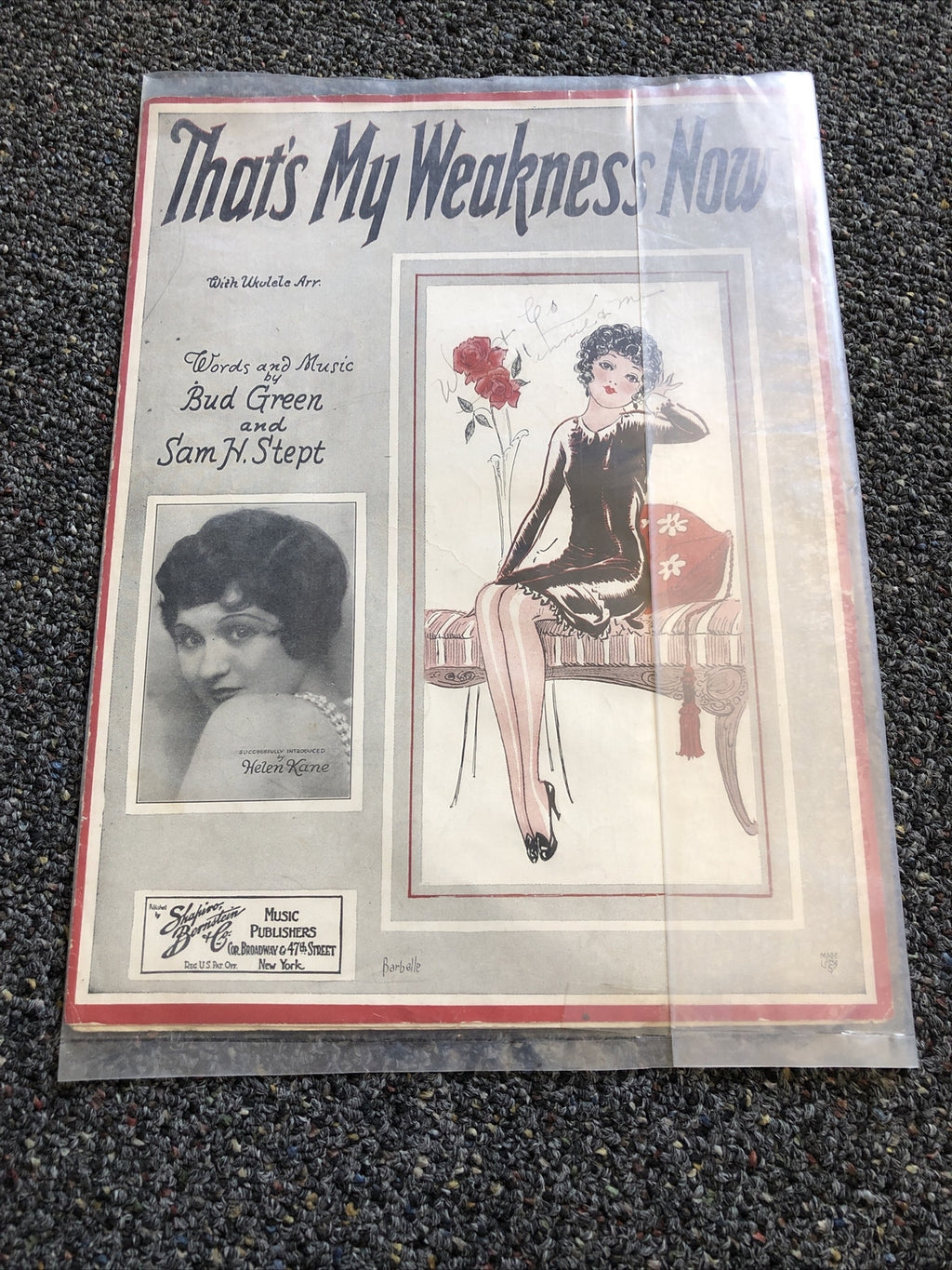 Vintage "When Day Is Gone" Sheet Music Dated 19261