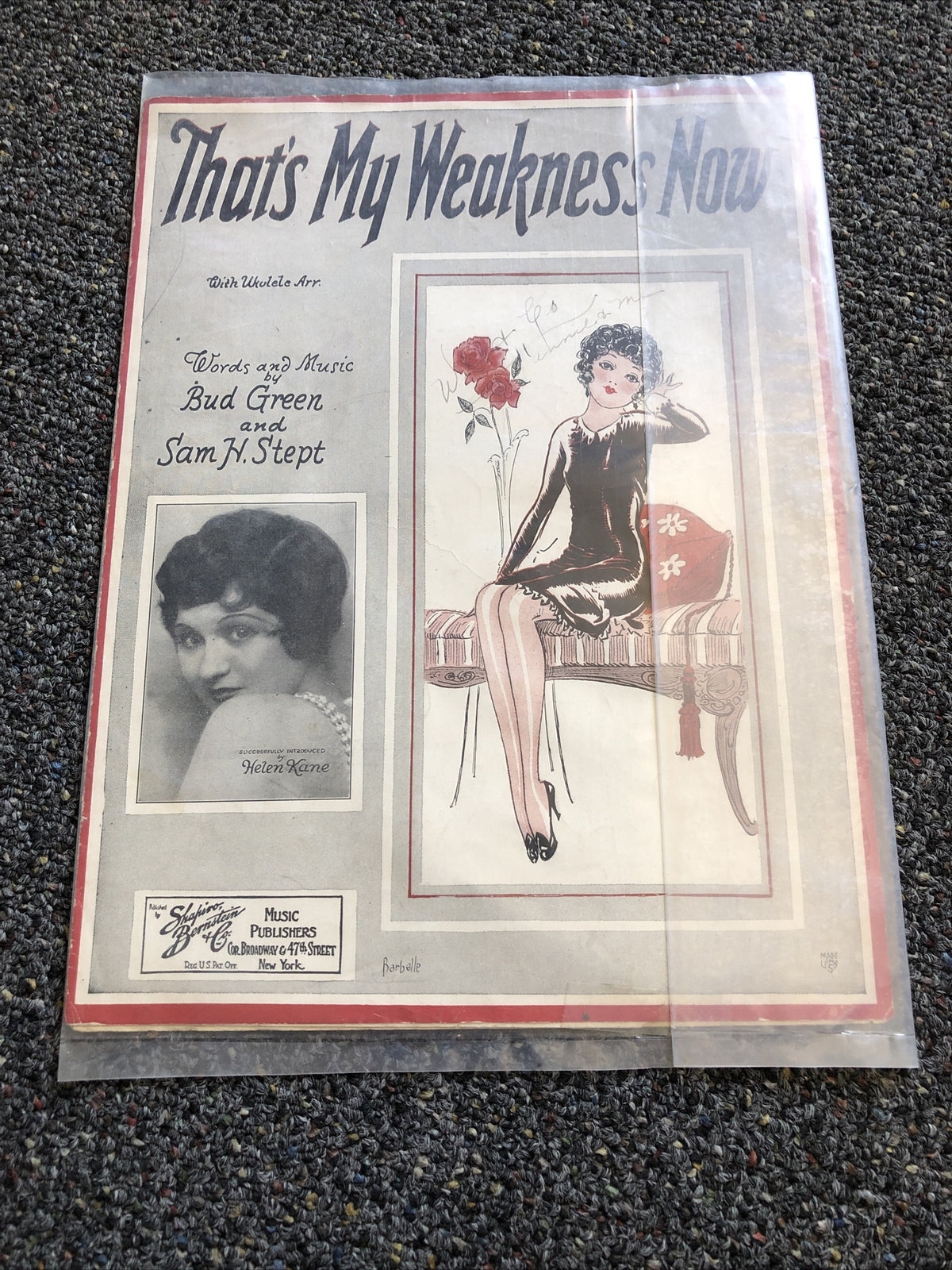 Vintage "When Day Is Gone" Sheet Music Dated 19261
