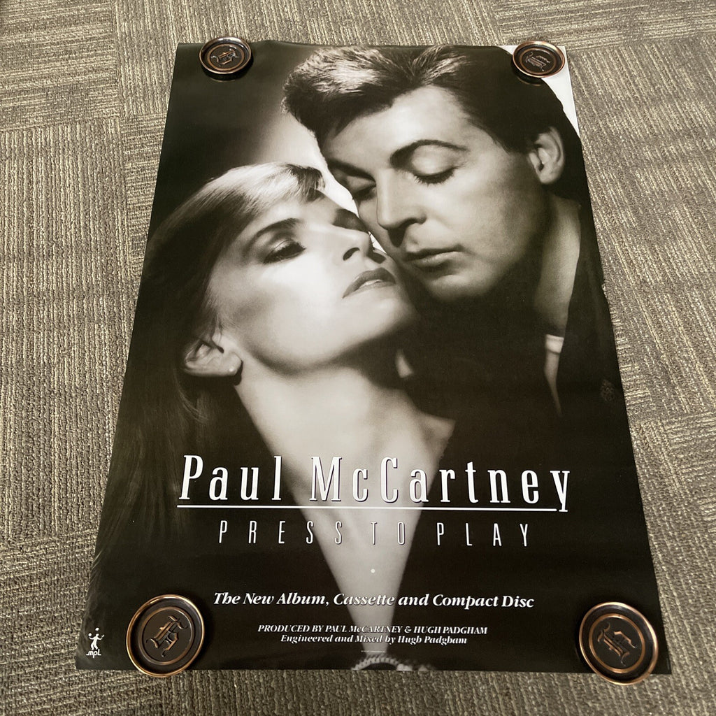 #161 1986 Paul McCartney Press To Play Record Store Promo Poster 24” X 36”0