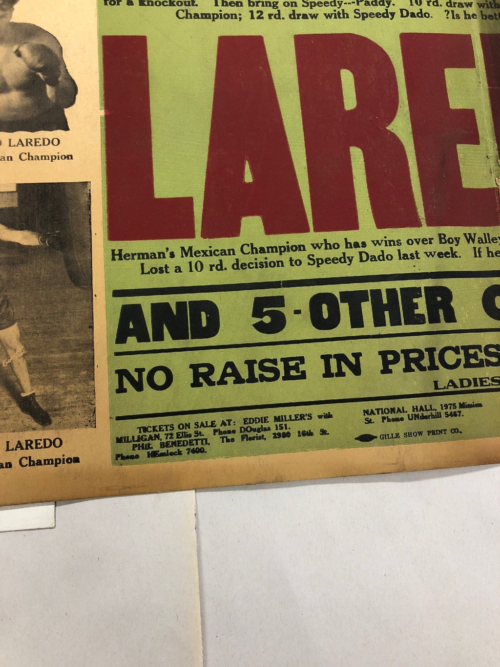 EXTREMELY RARE 1929 Pablo Dano boxing poster onsite only one known5
