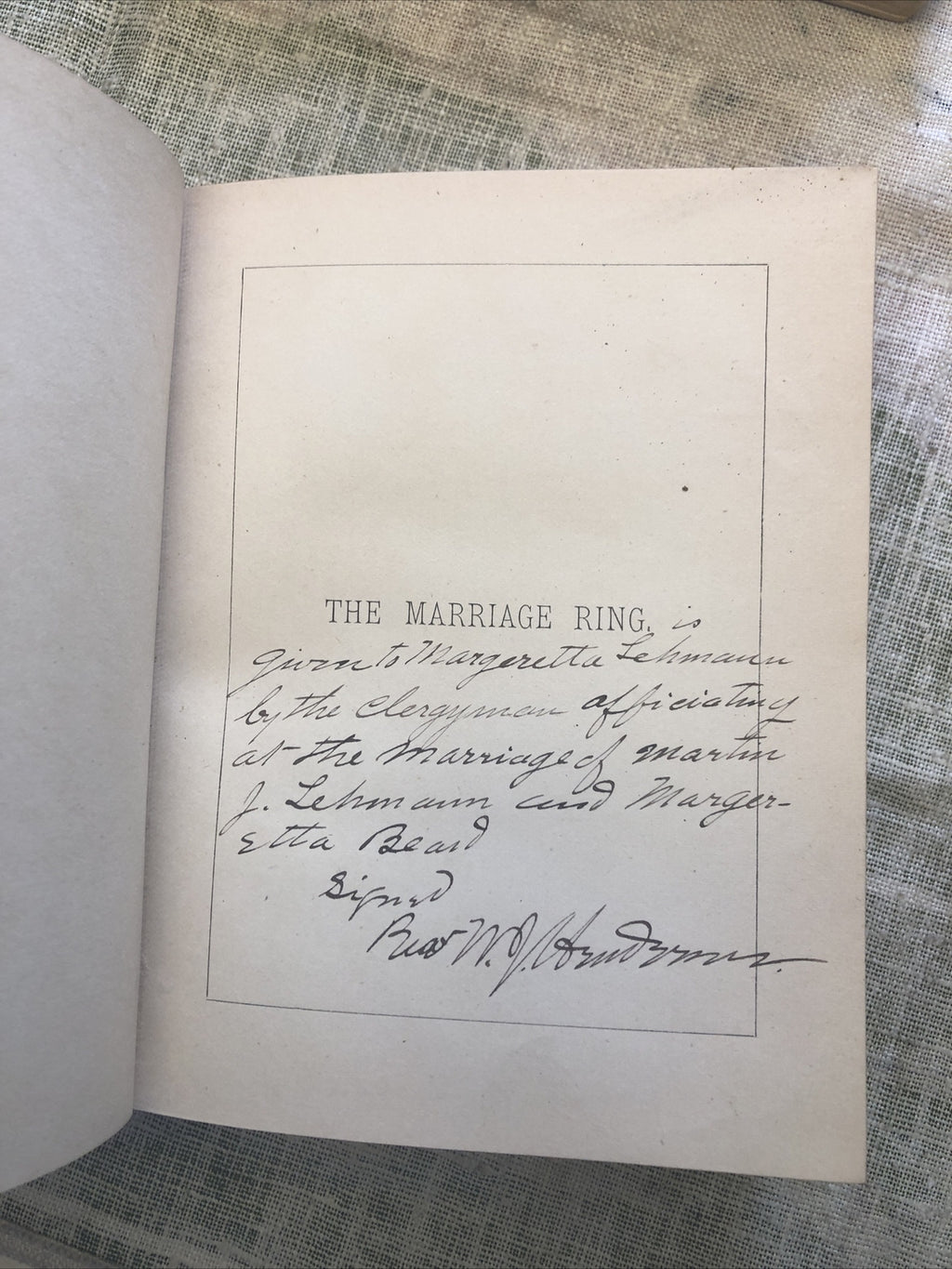 The Marriage Ring: By W. Landels D D5